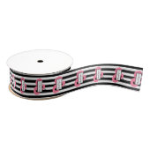 CHIC DANK U RIBBON_MOD PINK POPPIES GROSGRAIN LINT (Spoel)