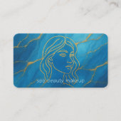 Chic Dark Aqua Turquoise Blauwgroen Blauw Goud Mar Visitekaartje (Voorkant)