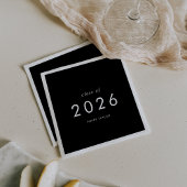 Chic Dark Black Klasse van 2025 Afstuderen Servet
