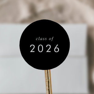 Chic Dark Black Klasse van 2025 Afstuderen Sticker