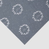 Chic Dark Blue Grey + White Kerstmis Holly Wreater Tissuepapier (Detail)