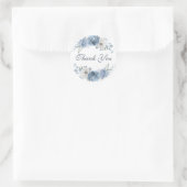 Chic Dark Blue Ivory Floral Weddenschap Bedankt Ronde Sticker (Tas)