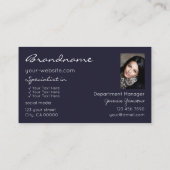 Chic Dark Blue Sparking Glitter Stars met foto Visitekaartje (Achterkant)