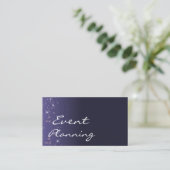 Chic Dark Blue Sparking Glitter Stars met foto Visitekaartje (Staand voorkant)