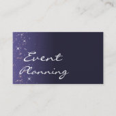 Chic Dark Blue Sparking Glitter Stars met foto Visitekaartje (Voorkant)