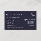 Chic Dark Blue Sparking Glitter Stars met Logo Visitekaartje (Achterkant)