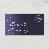 Chic Dark Blue Sparking Glitter Stars met Logo Visitekaartje (Voorkant)