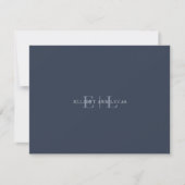 Chic Dark Blue Wedding Monogram Note Kaart Notitiekaartje (Voorkant)