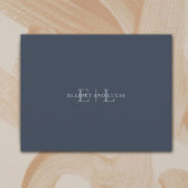 Chic Dark Blue Wedding Monogram Note Kaart Notitiekaartje