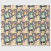 Chic Dark Cat-thema inpakpapier (Vlak)