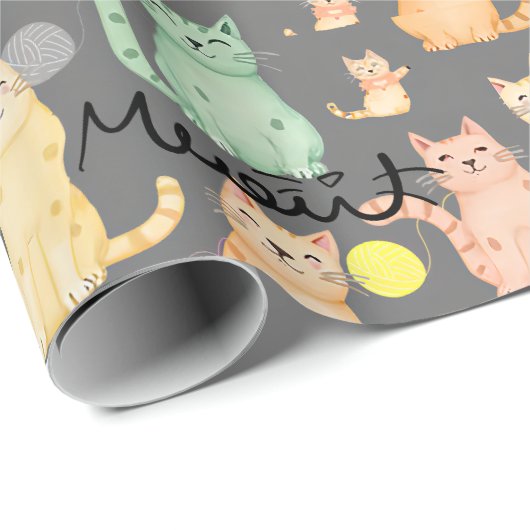 Chic Dark Cat-thema inpakpapier (Rol Hoek)