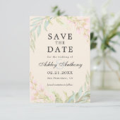 Chic Dark Emerald en Pink Floral Elegant Save The Date (Staand voorkant)