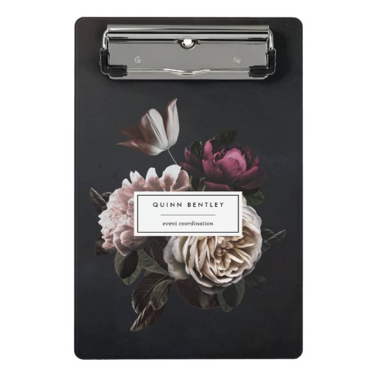 Chic Dark Floral Bouquet Mini Klembord (Voorkant)