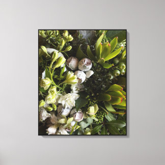 Chic Dark Green Botanical Leaves Canvas Afdruk