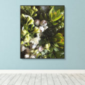 Chic Dark Green Botanical Leaves Canvas Afdruk (Insitu (Houten vloer))