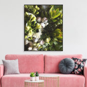 Chic Dark Green Botanical Leaves Canvas Afdruk (Insitu (Woonkamer))