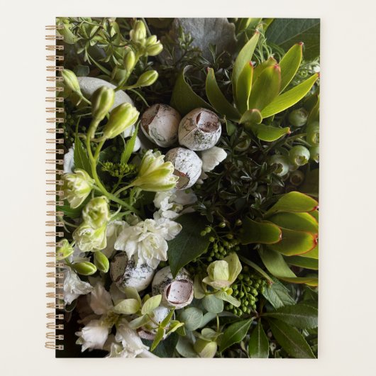 Chic Dark Green Botanical Leaves Planner (Voorkant)