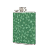 Chic Dark Green Shamrocks Ditsy Pattern Hip Flask Heupfles (Links)