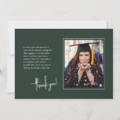 Chic Dark Green Signature Afstuderen Notice Kaart (Achterkant)