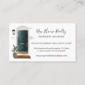 Chic Dark Green Waterverf Voorste deur Visitekaartje (Voorkant)