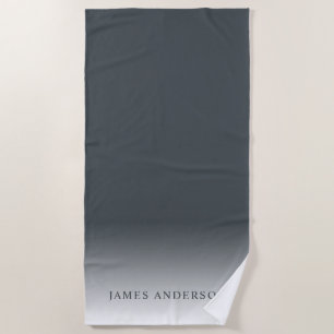 Chic Dark Grey Name Monogram Strandlaken