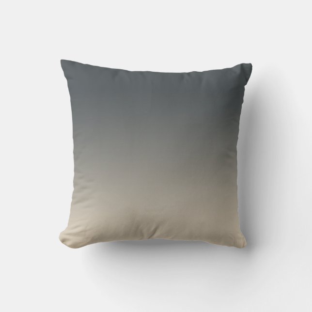 Chic Dark Grey Off-White Ombre-effect Kussen (Voorkant)