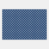 Chic Dark Light Blue White poka Dots Pattern Inpakpapier Vel (Voorkant 3)
