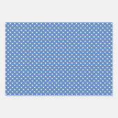 Chic Dark Light Blue White poka Dots Pattern Inpakpapier Vel (Voorkant 2)