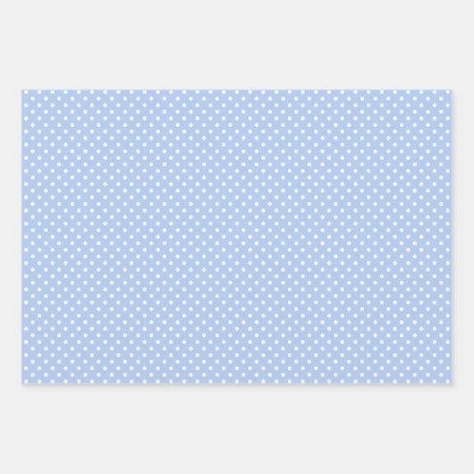 Chic Dark Light Blue White poka Dots Pattern Inpakpapier Vel (Voorkant)