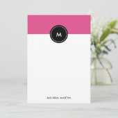 Chic Dark Pink and Black Stationery Note Kaart (Staand voorkant)