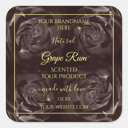 Chic Dark Red Brown Blooming Rozen Product Labels (Voorkant)
