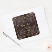 Chic Dark Red Brown Blooming Rozen Product Labels (Envelop)