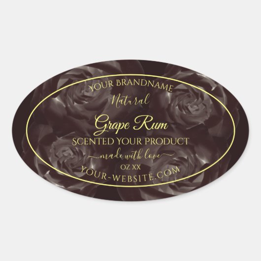 Chic Dark Red Brown Blooming Rozen Product Labels (Voorkant)