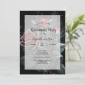 Chic Dark Red Roses laat Lijst met pensioen Kaart (Staand voorkant)