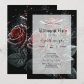 Chic Dark Red Roses laat Lijst met pensioen Kaart (Voorkant / Achterkant)