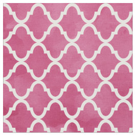 Chic Dark Roze Waterverf Style Quatrefoil Patroon Stof
