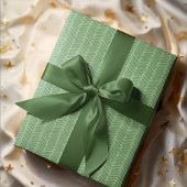 Chic Dark Sage Licht Bos Groen Gestreept Zigzag Cadeaupapier