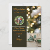 Chic Dark Snowflake Christmas Photo Card Kaart (Voorkant)