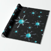 Chic Dark Snowflakes Gem-Ornamenten Verpakkingspap Cadeaupapier (Uitgerold)