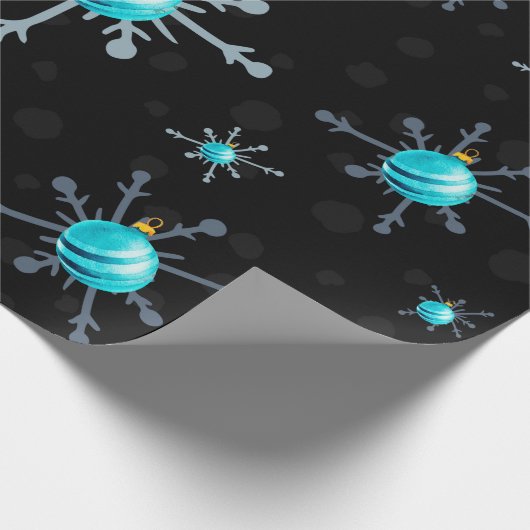 Chic Dark Snowflakes Gem-Ornamenten Verpakkingspap Cadeaupapier (Hoek)