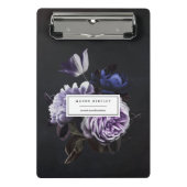 Chic Dark Violet Floral Bouquet Mini Klembord (Voorkant)
