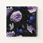 Chic Dark Violet Floral | Gepersonaliseerd Notitieboek (Achterkant)