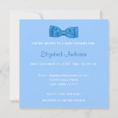 Chic Dazzling Blue Floral met Bow Boy Baby shower Kaart (Achterkant)