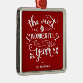 Chic De meest wonderlijke tijd van het jaar Monogr Metalen Ornament (Rechts)