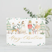 Chic De Notenkraker Ballet Vrolijk Kerstfeest Feestdagenkaart (Staand voorkant)