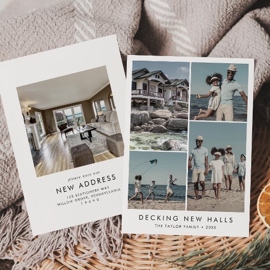 Chic Decing New Halls Nieuw adres Kerstmis Feestdagenkaart