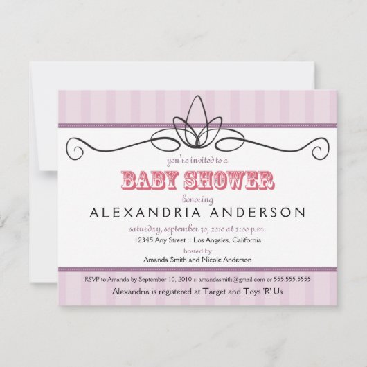Chic Deco Aangepaste Baby shower Uitnodiging (lave (Voorkant)