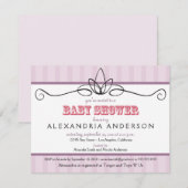 Chic Deco Aangepaste Baby shower Uitnodiging (lave (Voorkant / Achterkant)