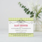 Chic Deco Aangepaste Baby shower Uitnodiging (limo (Staand voorkant)