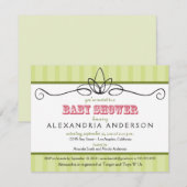 Chic Deco Aangepaste Baby shower Uitnodiging (limo (Voorkant / Achterkant)